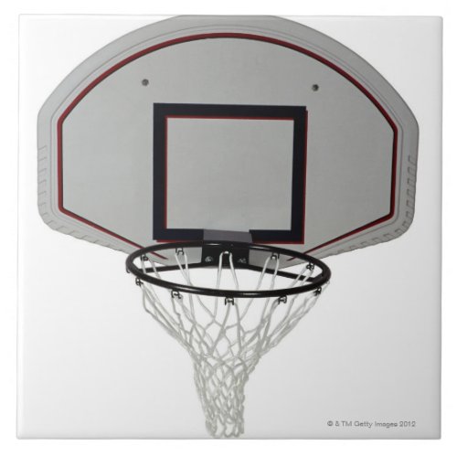 Basketball hoop with backboard ceramic tile
