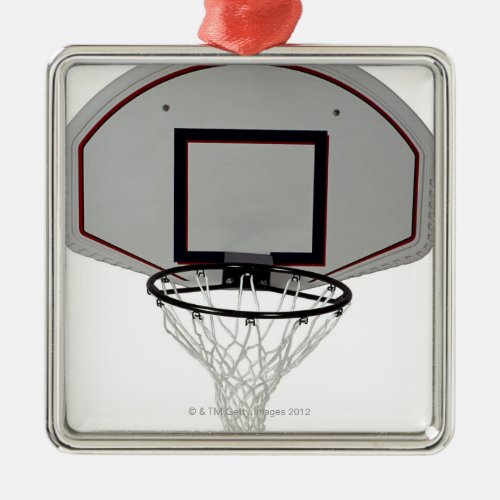 Basketball hoop with backboard metal ornament