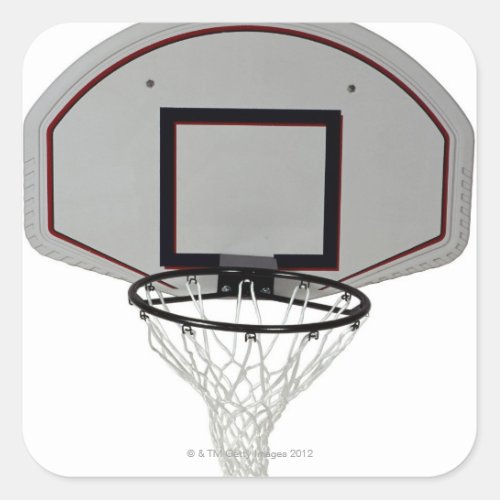 Basketball hoop with backboard square sticker
