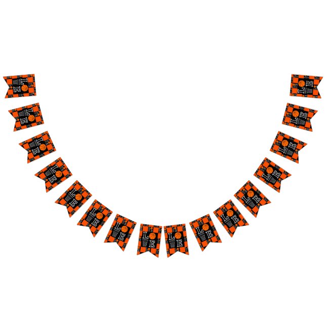 Basketball Hoops, Basketball Player Birthday Bunting Flags (All)