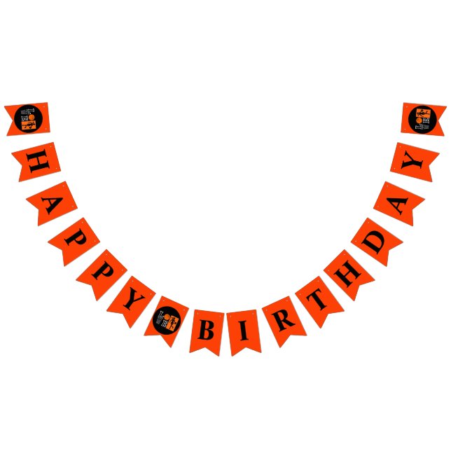 Basketball Hoops, Basketball Player Birthday Bunting Flags (All)