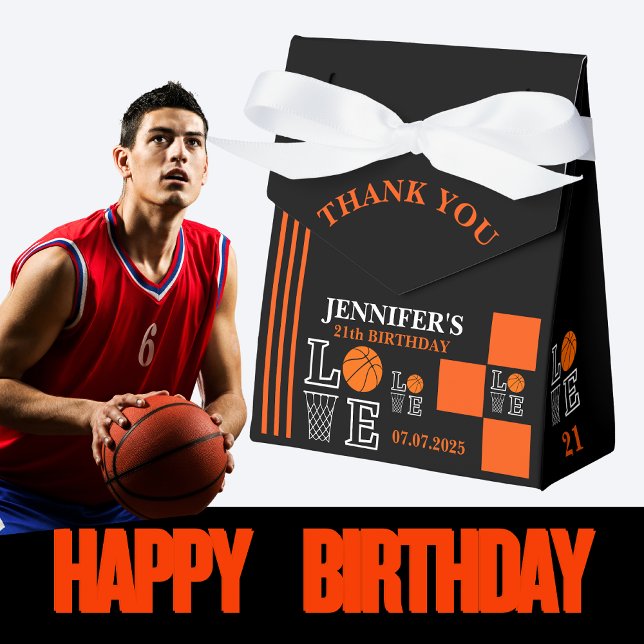 Basketball Hoops, Basketball Player Birthday  Favor Boxes (Creator Uploaded)