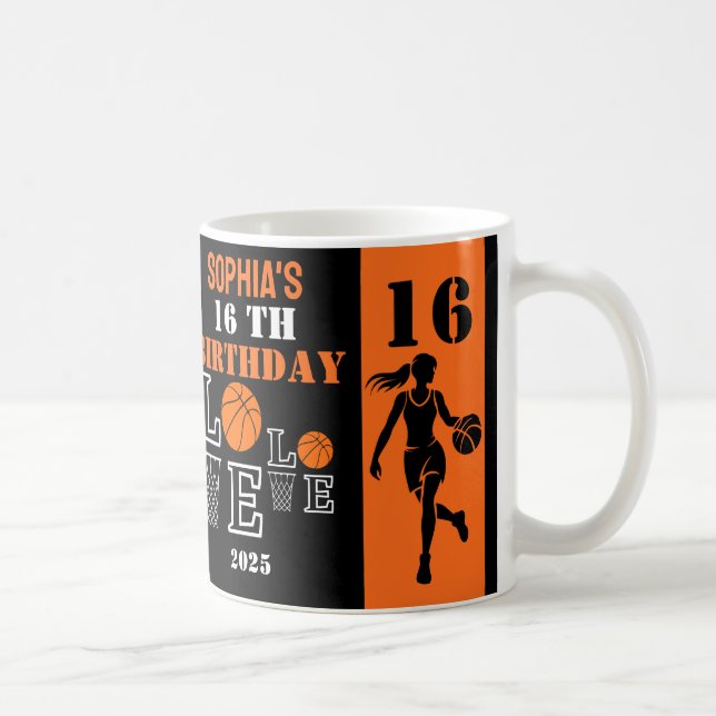 Basketball Hoops, Basketball Player Birthday Gift Coffee Mug (Right)
