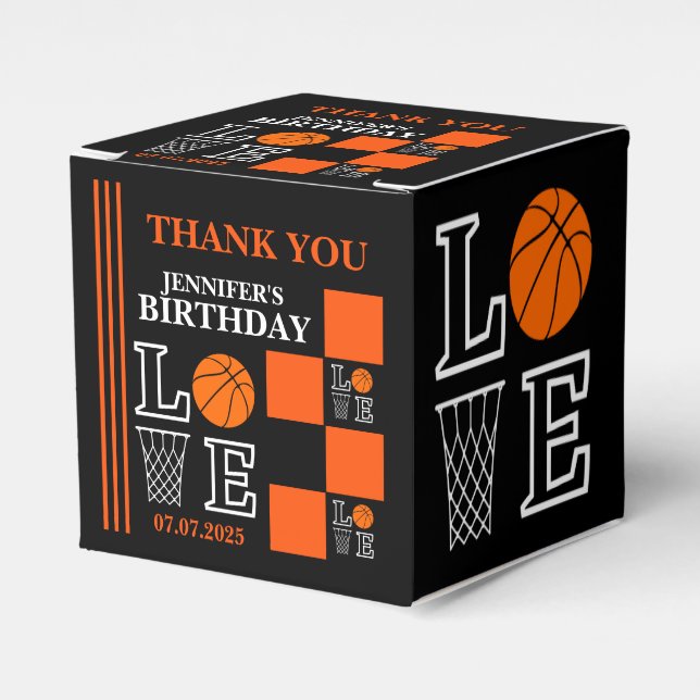 Basketball Hoops, Basketball Player Birthday Gift  Favor Boxes (Front Side)