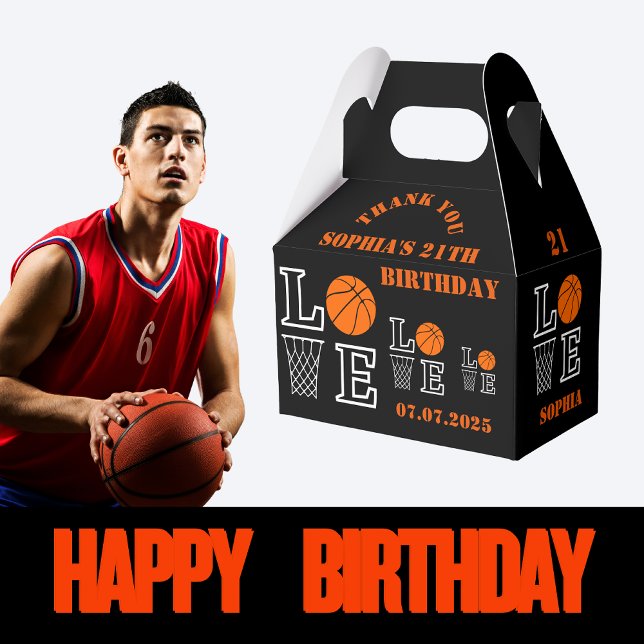 Basketball Hoops, Basketball Player Birthday Gift Favor Boxes (Creator Uploaded)