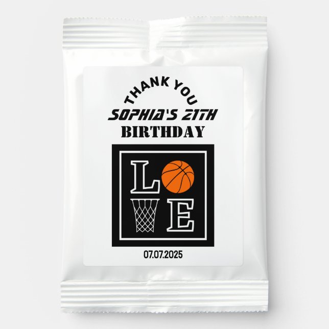 Basketball Hoops, Basketball Player Birthday Gift Lemonade Drink Mix (Front)