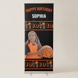 Basketball Hoops, Basketball Player Birthday Retractable Banner