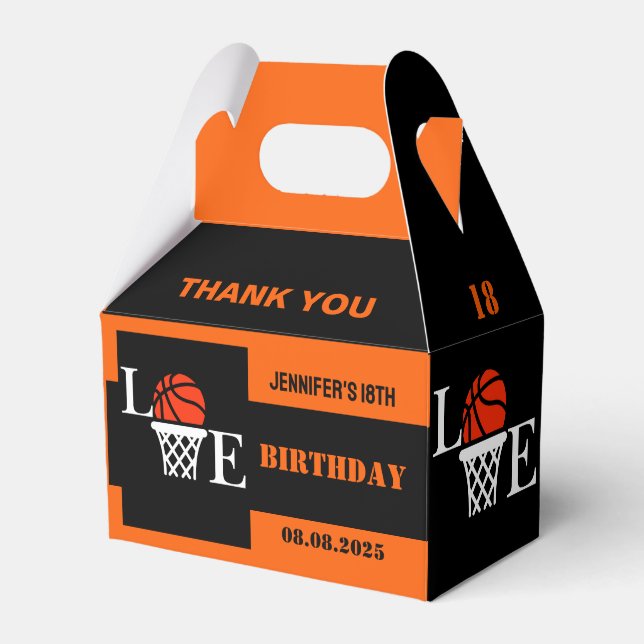 Basketball Hoops, Basketball Player Gift, Birthday Favor Boxes (Front Side)