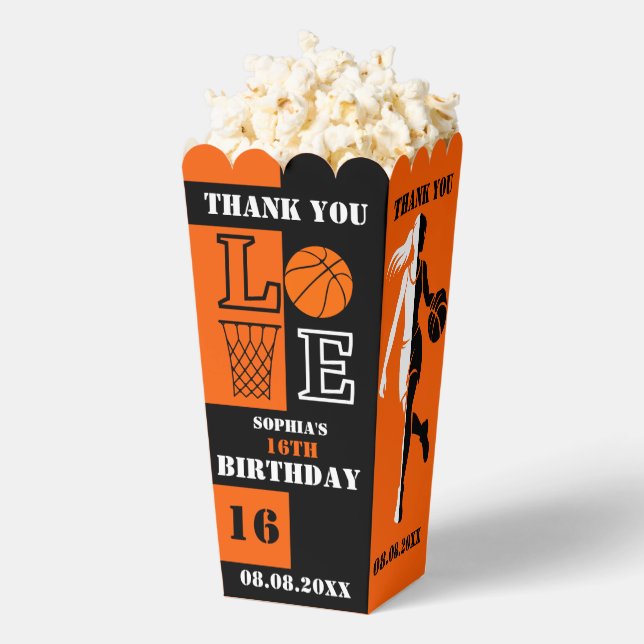 Basketball Hoops, Basketball Player Gift, Birthday Favor Boxes (Popped)