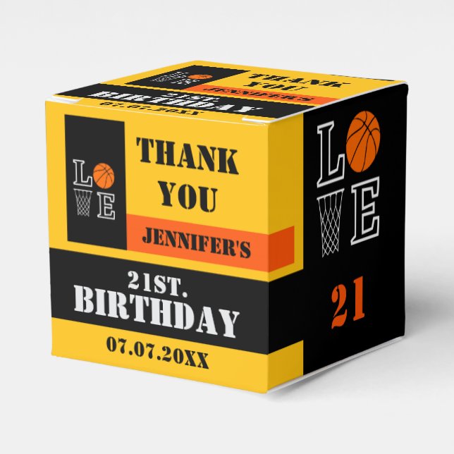 Basketball Hoops, Basketball Player Gift, Birthday Favor Boxes (Front Side)