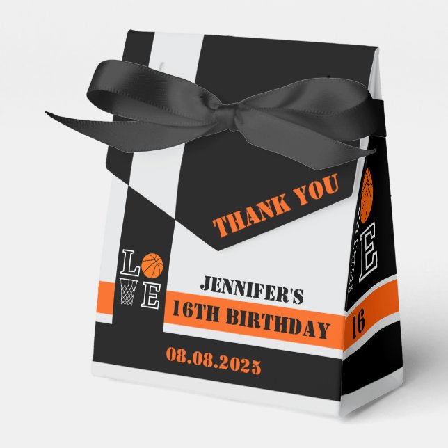Basketball Hoops, Basketball Player Gift, Birthday Favor Boxes (Front Side)