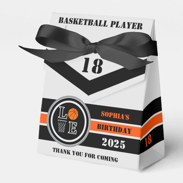 Basketball Hoops, Basketball Player Gift, Birthday Favor Boxes (Front Side)