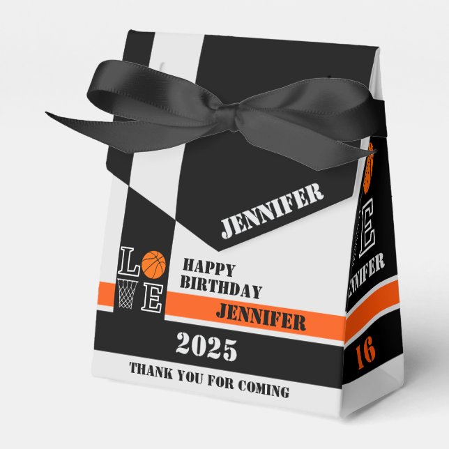Basketball Hoops, Basketball Player Gift, Birthday Favor Boxes (Front Side)