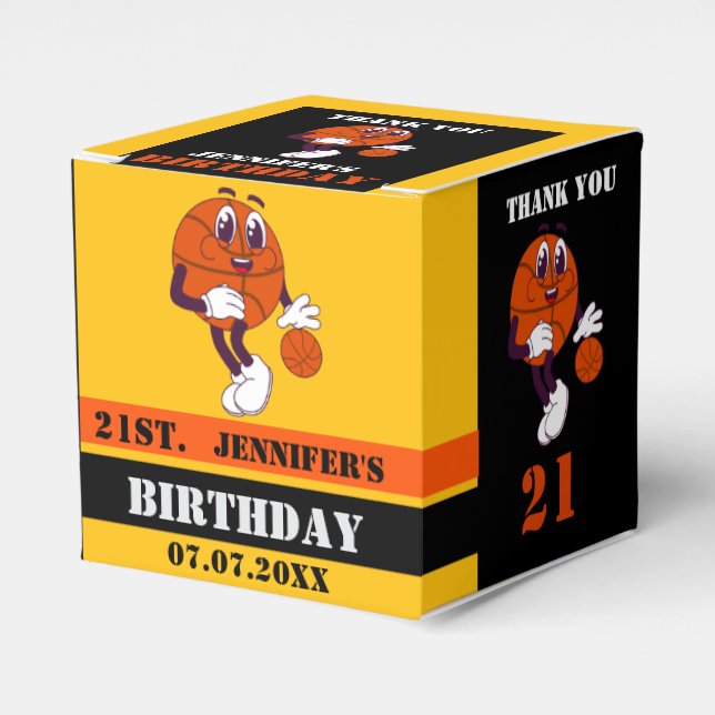 Basketball Hoops, Basketball Player Gift, Birthday Favor Boxes (Front Side)