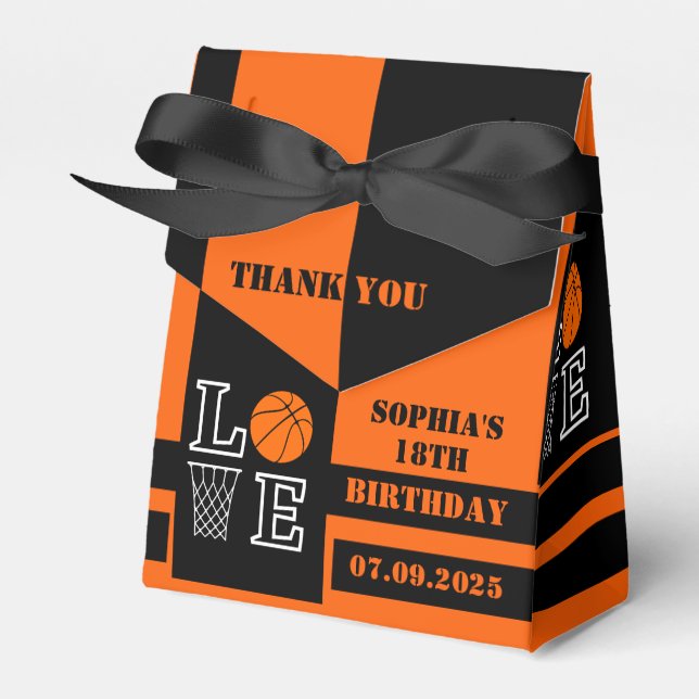 Basketball Hoops, Basketball Player Gift, Birthday Favor Boxes (Front Side)