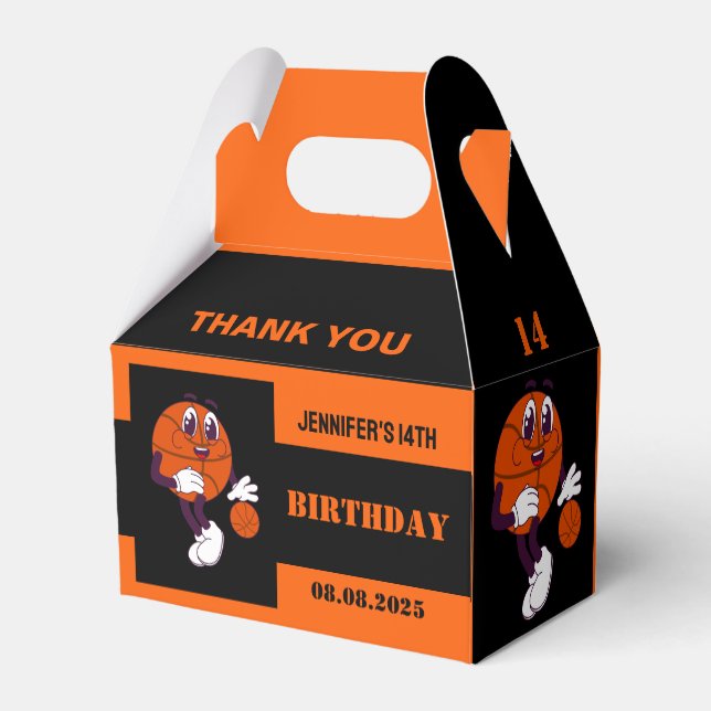 Basketball Hoops, Basketball Player Gift, Birthday Favor Boxes (Back Side)