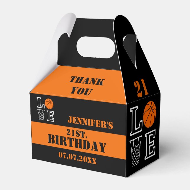 Basketball Hoops, Basketball Player Gift, Birthday Favor Boxes (Front Side)