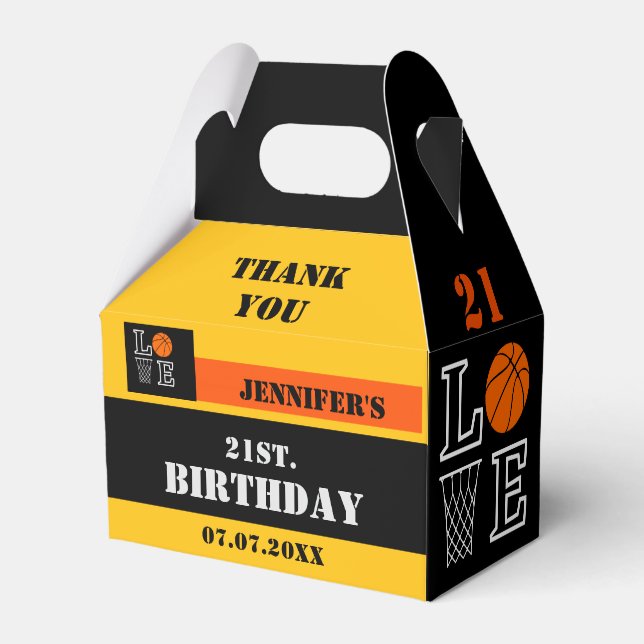 Basketball Hoops, Basketball Player Gift, Birthday Favor Boxes (Front Side)