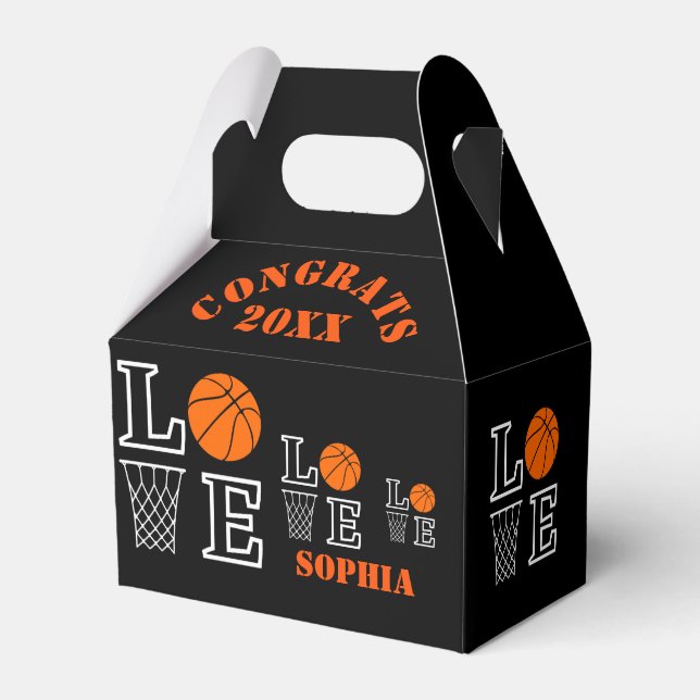 Basketball Hoops, Basketball Player Gift Favor Boxes (Back Side)