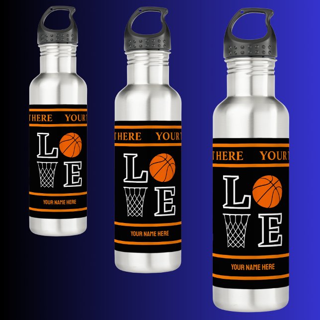 Basketball Hoops, Basketball Player Gift Stainless Steel Water Bottle (Creator Uploaded)