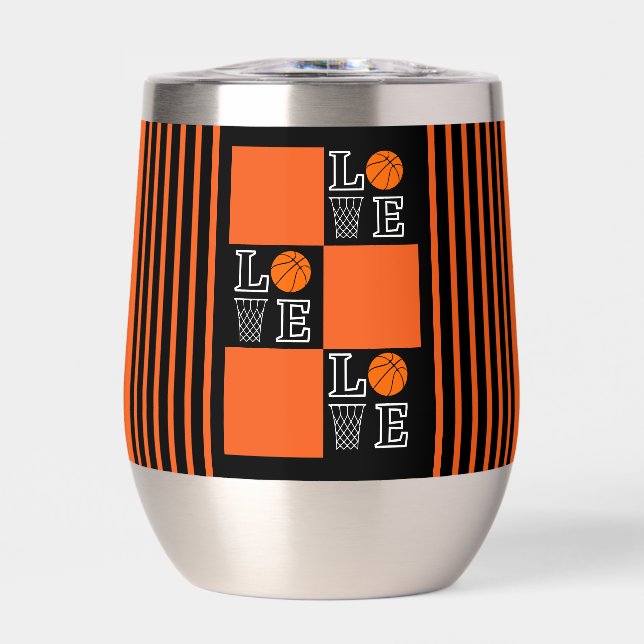 Basketball Hoops, Basketball Player Insulated Tumb Thermal Wine Tumbler (Front)