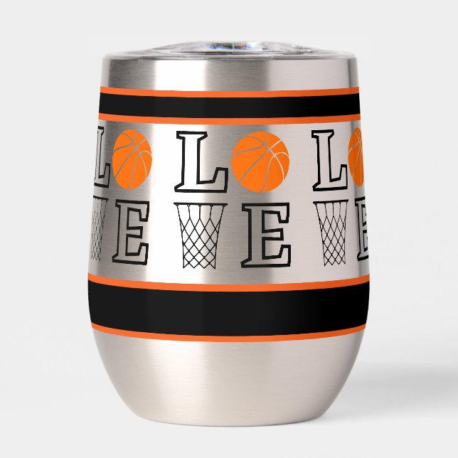 Basketball Hoops, Basketball Player Thermal Wine T Thermal Wine Tumbler (Front)