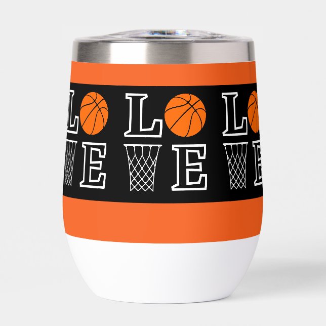 Basketball Hoops, Basketball Player Thermal Wine Tumbler (Front)
