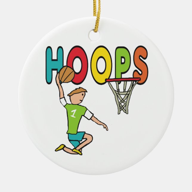 Basketball Hoops Ceramic Ornament (Front)