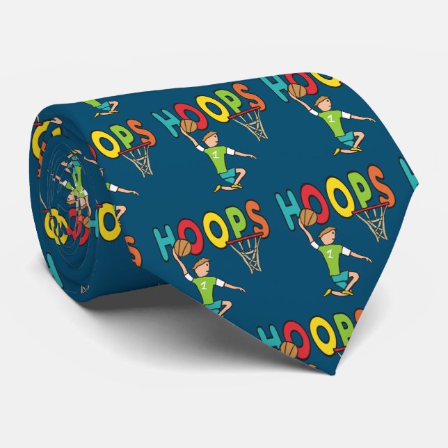 Basketball Hoops Neck Tie (Rolled)