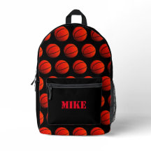 Basketball Hoops Orange Black Print Cut Sew Bag