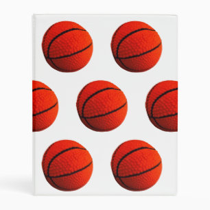 Basketball Hoops Orange Black Sports  Mini Binder