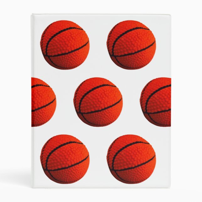 Basketball Hoops Orange Black Sports  Mini Binder (Front)