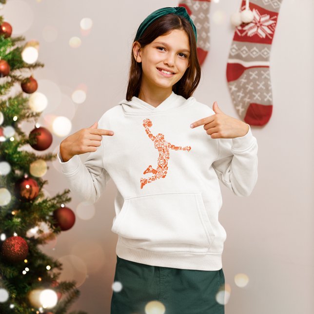 Basketball Hoops Symbol Slam The Ball Girl's Hoodie (Creator Uploaded)