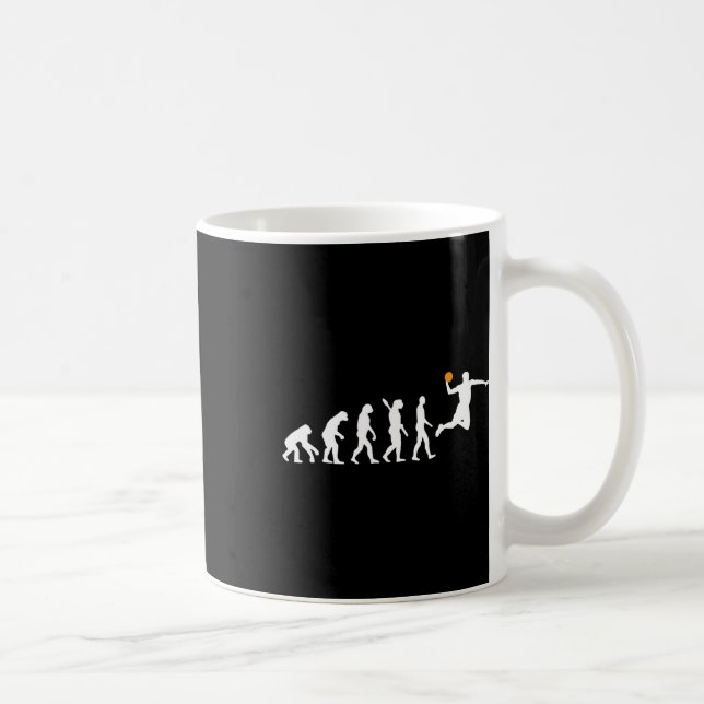 Basketball - Human Evolution Darwin  Coffee Mug (Right)