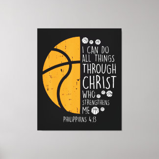 Basketball I Can Do Things Bible Verse God Jesus Canvas Print
