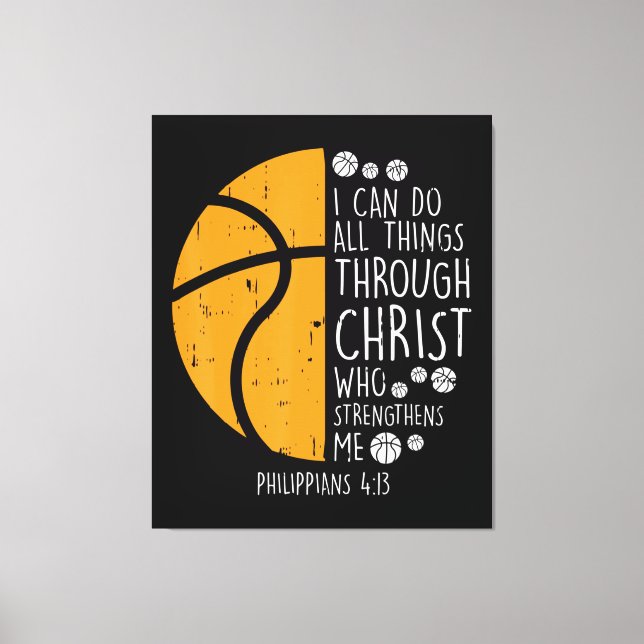 Basketball I Can Do Things Bible Verse God Jesus Canvas Print (Front)