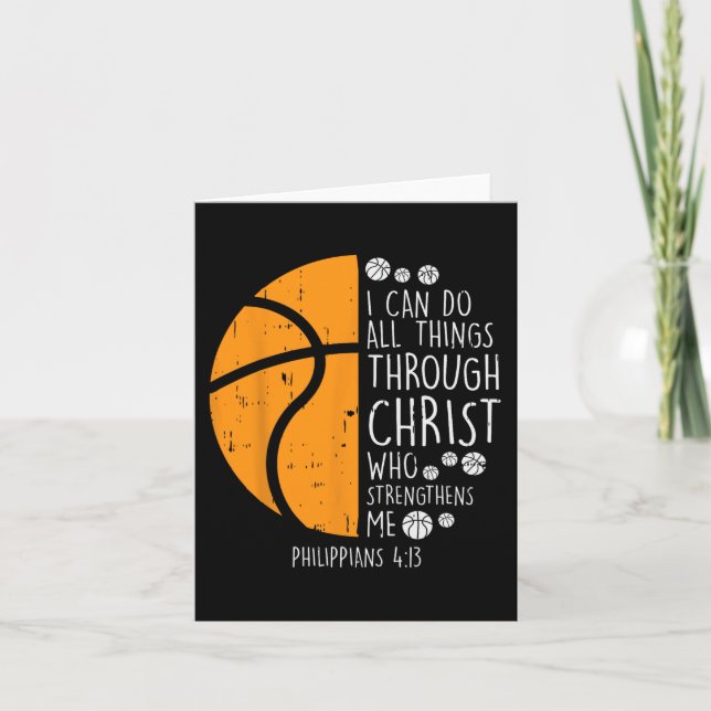 Basketball i can do things Bible Verse God Jesus G Card (Front)