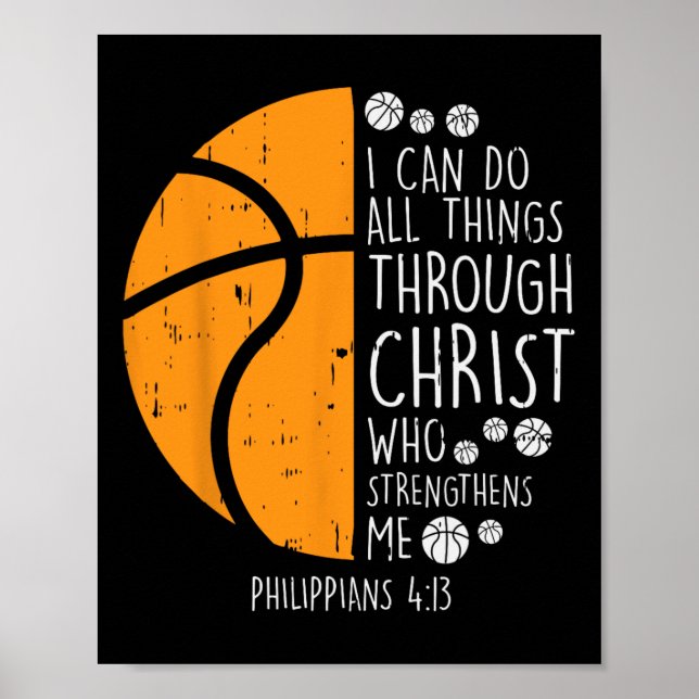 Basketball I Can Do Things Bible Verse God Jesus G Poster (Front)