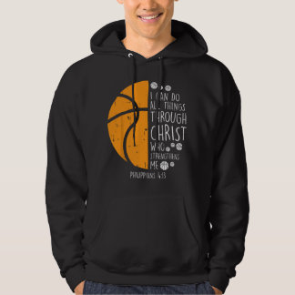 Basketball i can do things Bible Verse God Jesus Hoodie