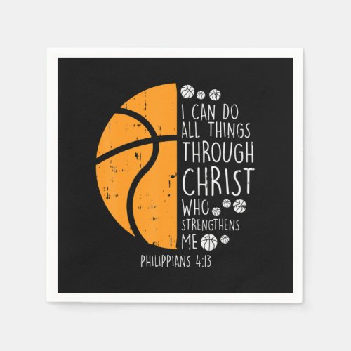Basketball I Can Do Things Bible Verse God Jesus Napkins