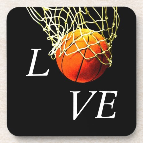 Basketball I Love Beverage Coaster