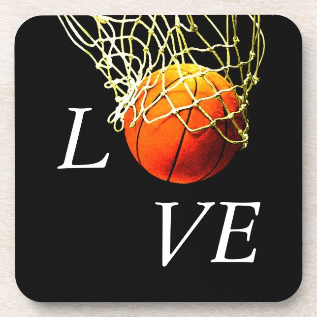Basketball I Love Beverage Coaster (Front)