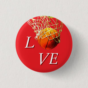 Basketball I Love Button