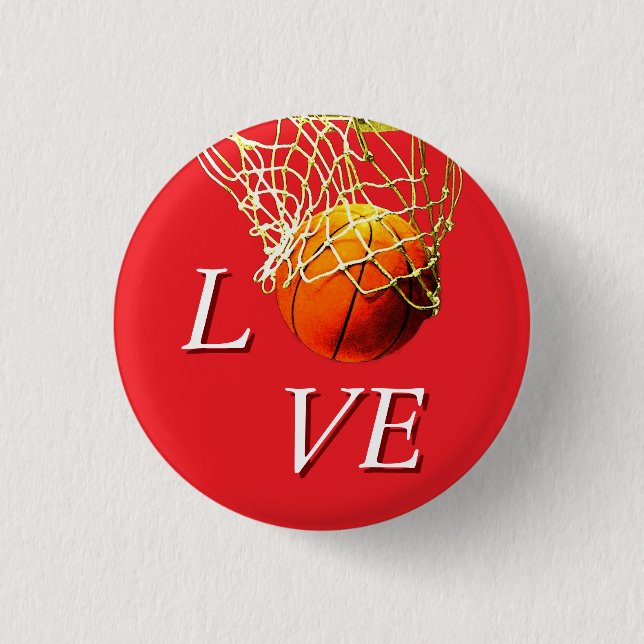 Basketball I Love Button (Front)