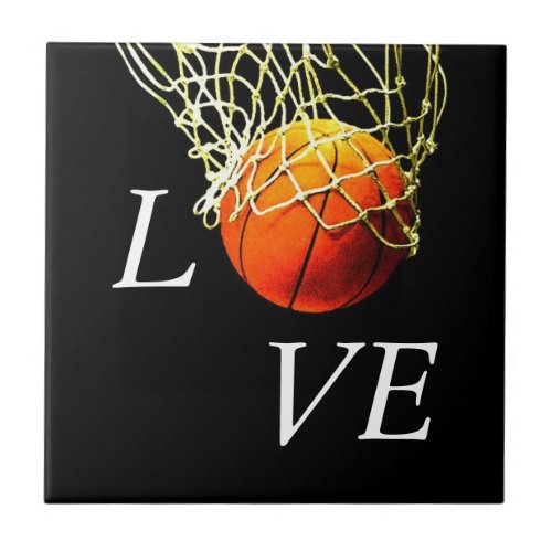 Basketball I Love Ceramic Tile