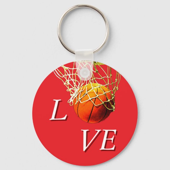 Basketball I Love Keychain (Front)