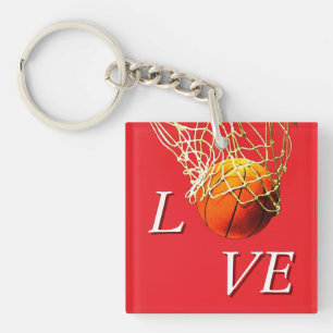 Basketball I Love Keychain