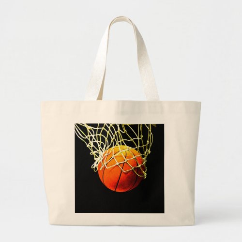 Basketball I Love Large Tote Bag