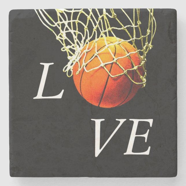 Basketball I Love Stone Coaster (Front)