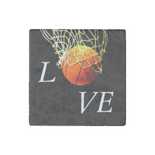 Basketball I Love Stone Magnet
